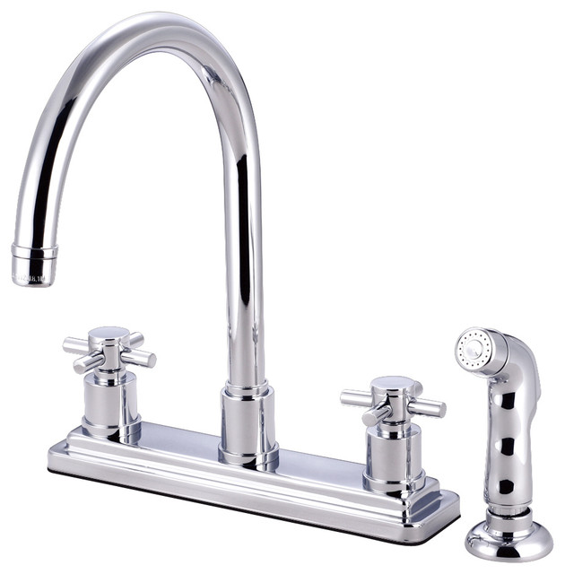 Concord Two Handle Kitchen Faucet With Matching Finish Plastic Sprayer 