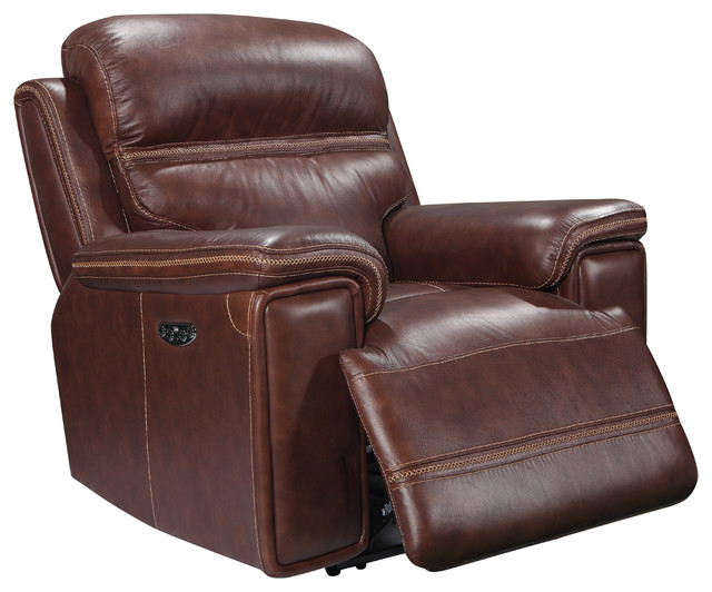 Gordon Top Grain Leather Power Recliner Contemporary Recliner