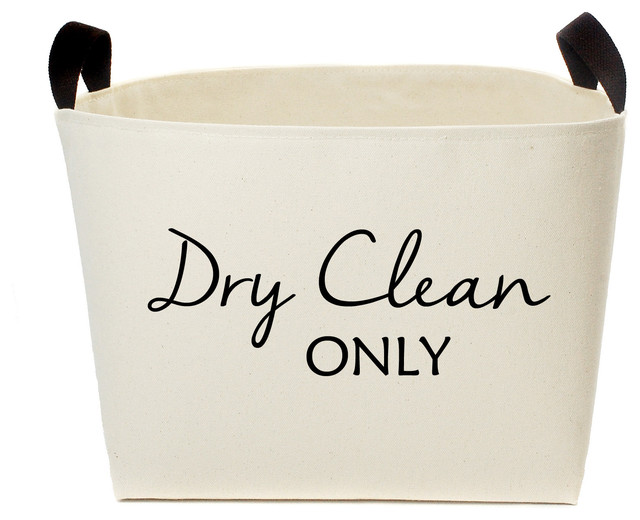 "Dry Clean Only" Canvas Laundry Basket Contemporary Hampers by A