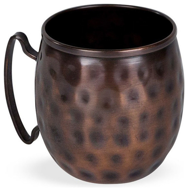 Antique Copper Moscow Mule Mug Contemporary Cocktail Glasses by
