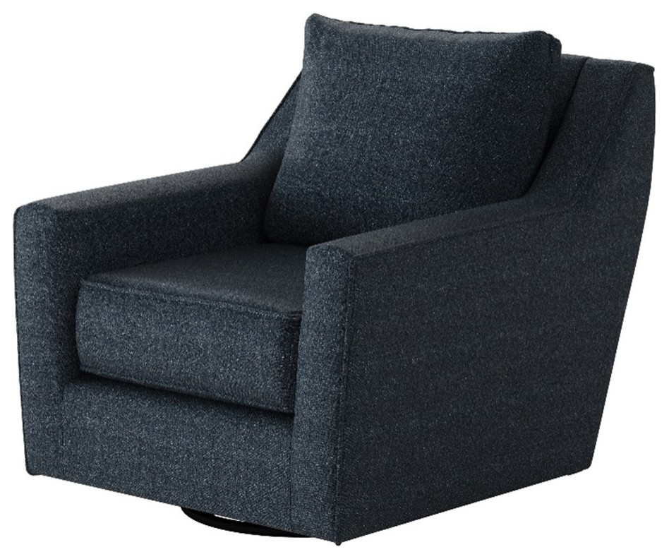 Southern Home Furnishings Theron Indigo Fabric Swivel Glider Accent