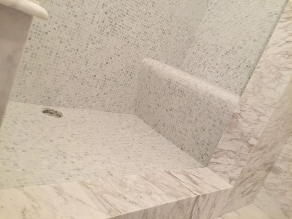 Отделка Ванной комнаты мрамором "Volokas" (Греция)