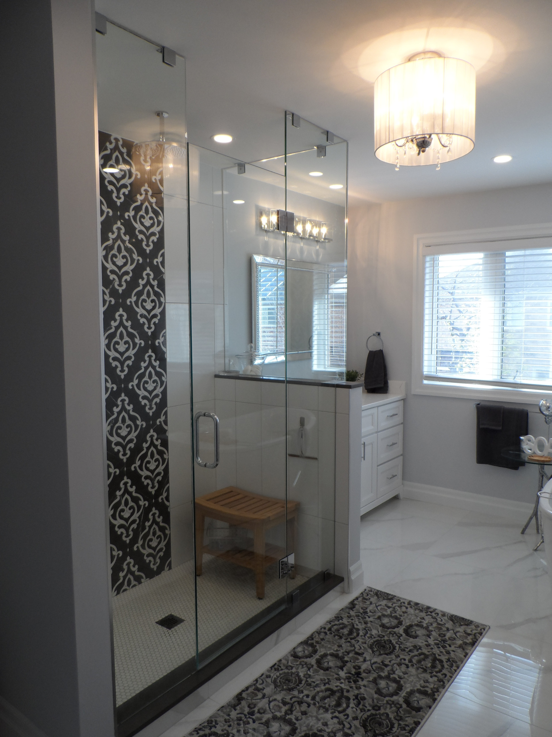 Master Bathroom with stunning shower accent tile