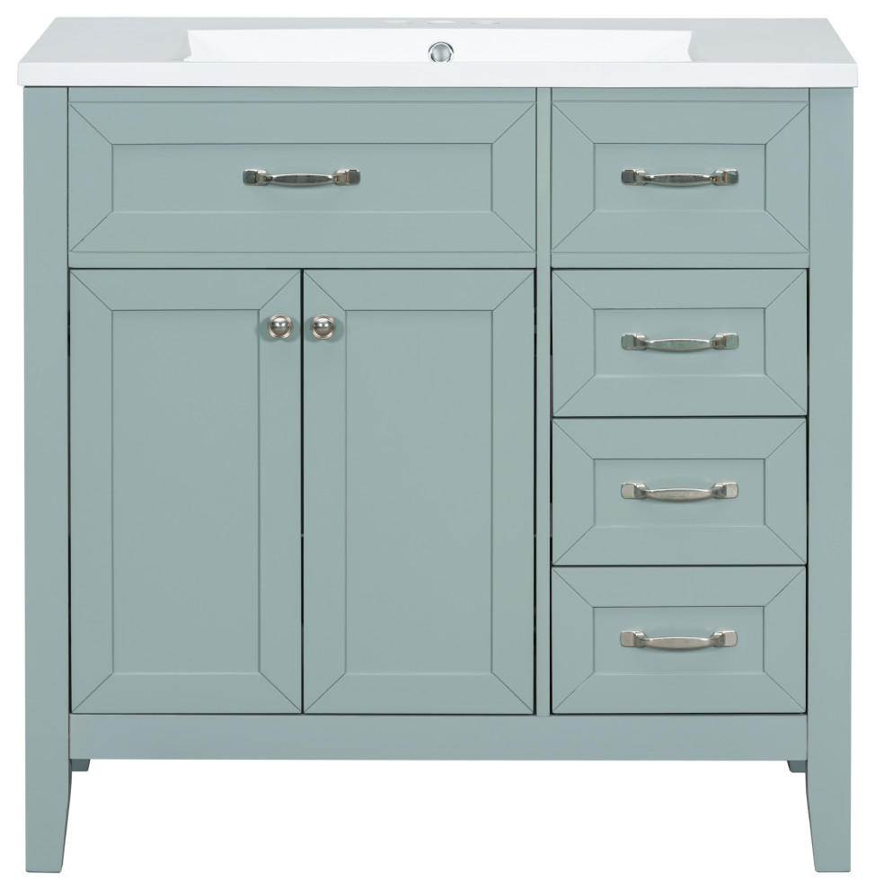 TATEUS 36" Bathroom Vanity with Sink Combo, Green Bathroom Cabinet ...