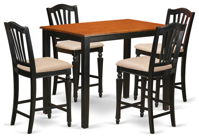 3 Pc Dining Counter Height Set -Pub Table And 2 Kitchen Dining Chairs - Traditional - Dining ...