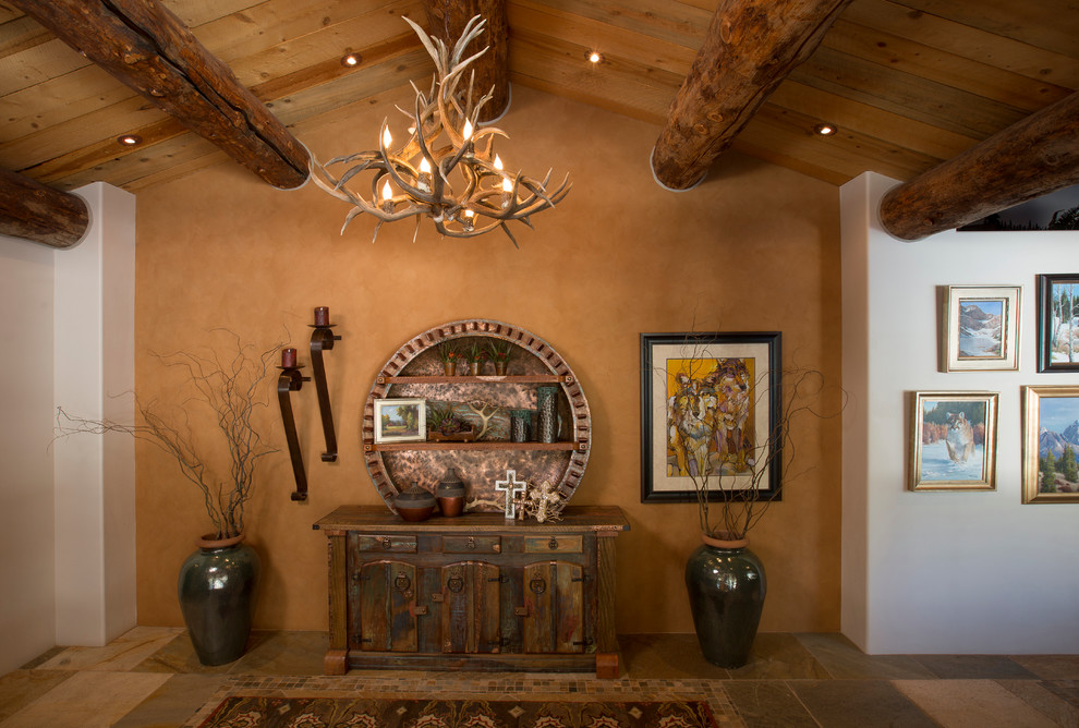 Entryway - rustic entryway idea in Denver