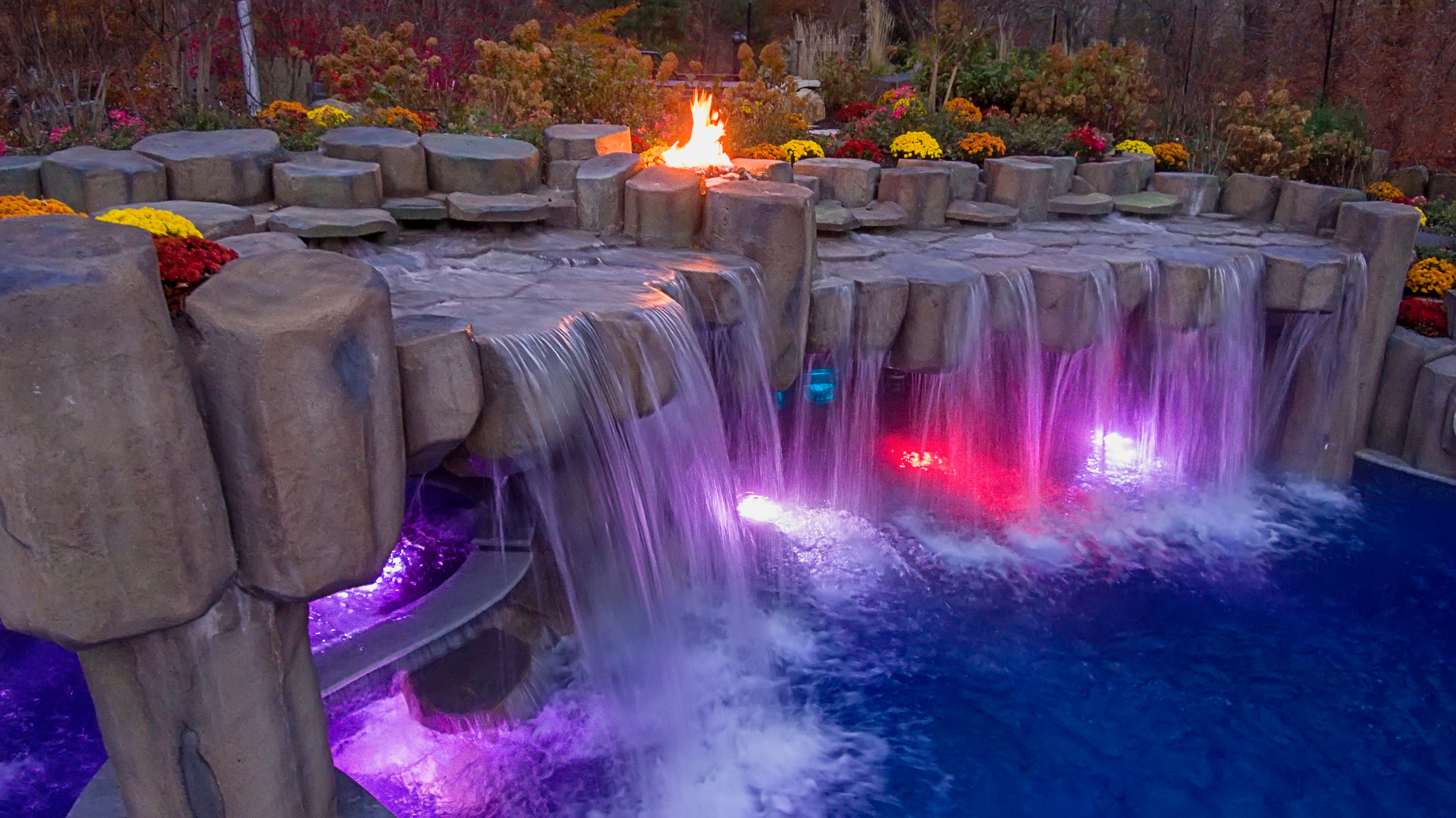 Backyard patio and lighting