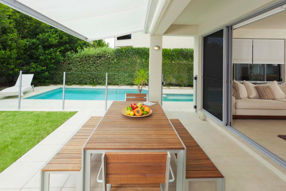 beautiful backyard hardscape