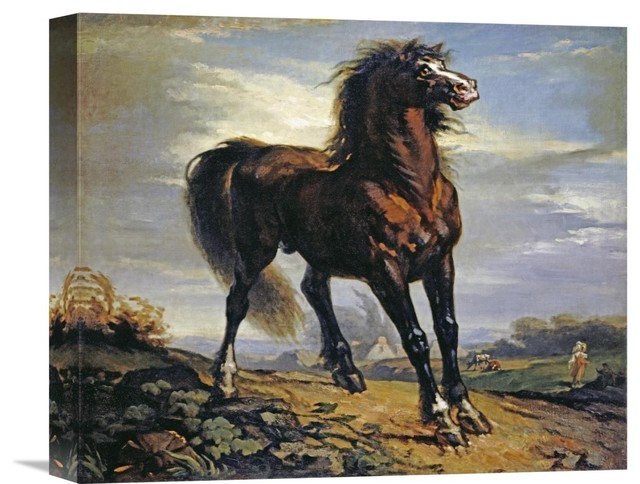 "The Horse" Stretched Canvas Giclee by Jean-Francois Millet, 16"x13"