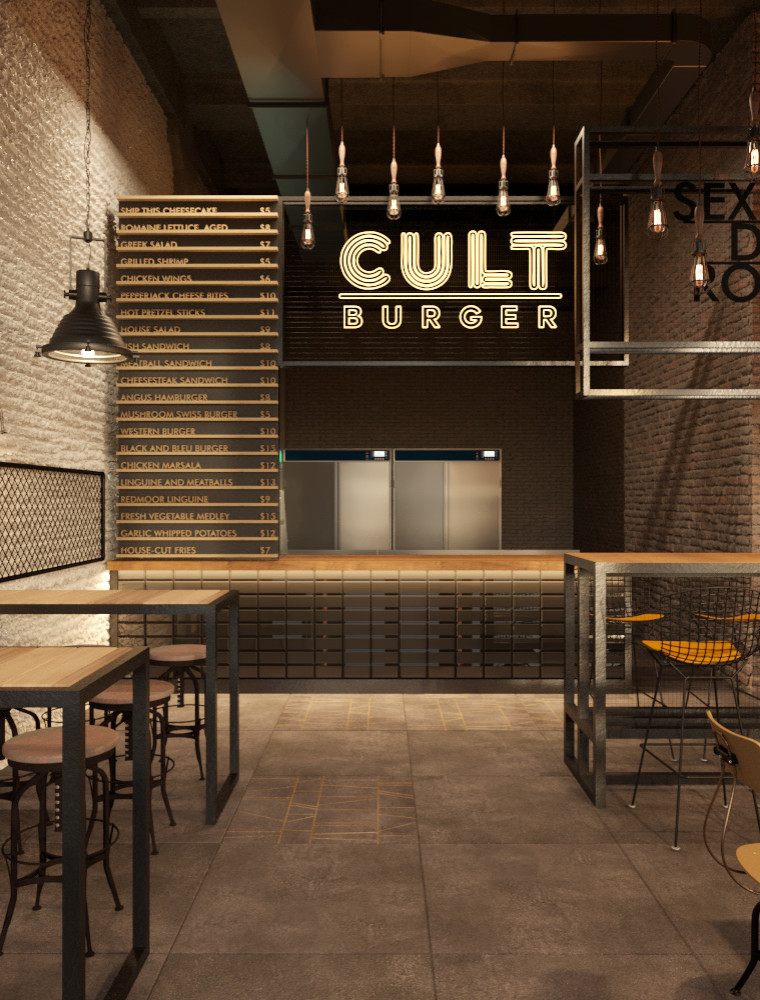 Дизайн проект бургерной "CULT"
