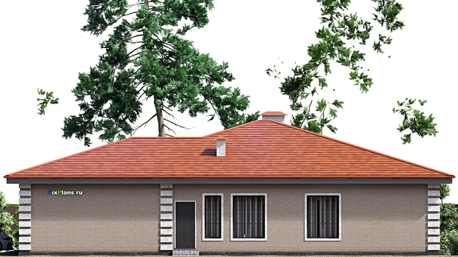 Проект одноэтажного дома 15х19м S200м2 F-15290