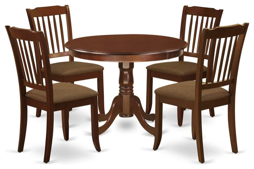 Atlin Designs 5piece Wood Dining Room Set in Mahogany Transitional