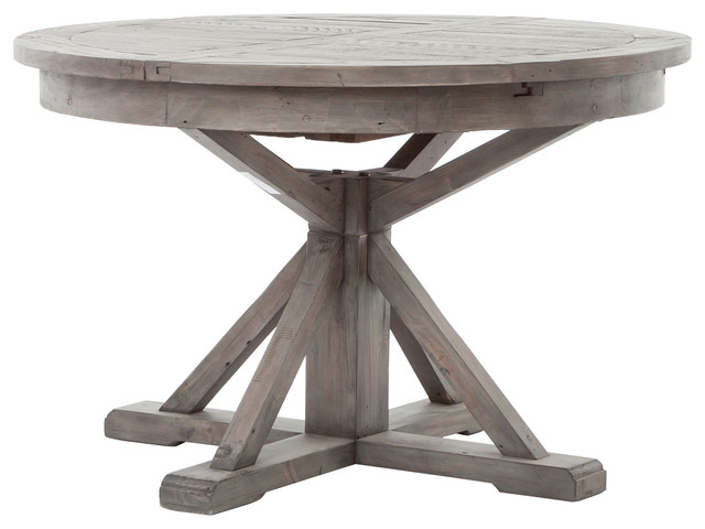 Chabert French Reclaimed Wood Extendable Round Dining Table