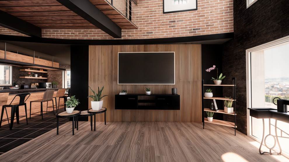 En cours : Décoration d'une pièce de vie style loft industriel