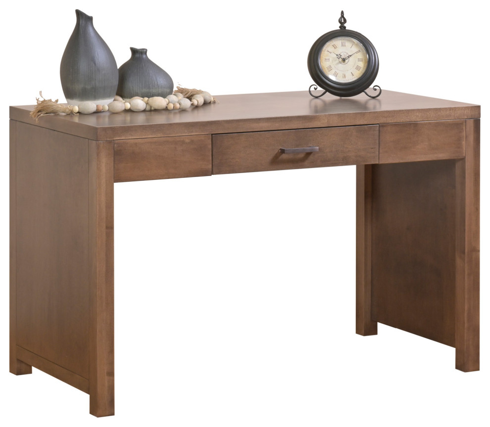 HomeRoots 48" Cappuccino Finish Solid Wood Writing Desk Transitional