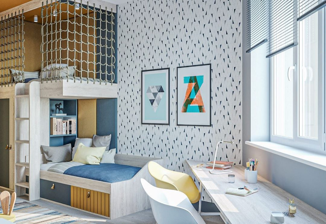 Дизайн-проект детской в эко стиле и лофте в квартире во Владивостоке