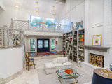 Transitional Living Room by Construction Elements