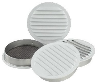 4" White Aluminum Round Soffit Vents (Pack of 4)