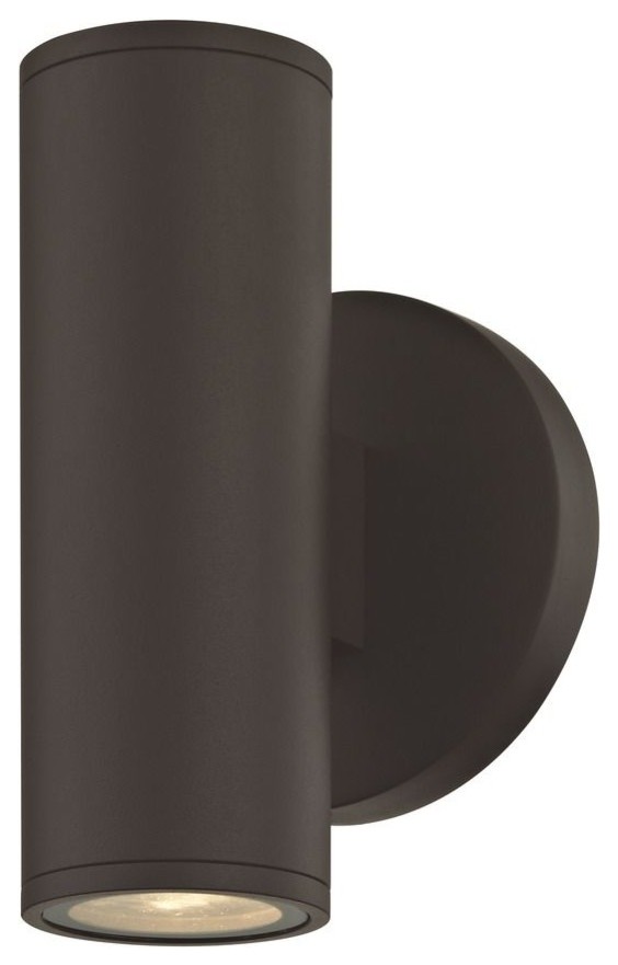 Led Outdoor Wall Light Cylinder Up Down 2700k Bronze Contemporary Outdoor Wall Lights And Sconces By Destination Lighting Houzz