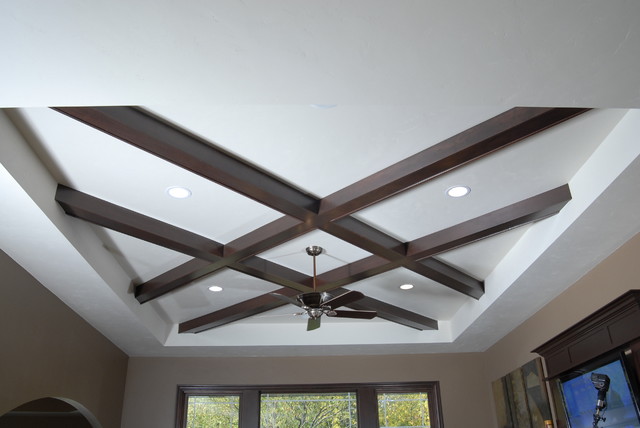 Unique Coffered Ceiling - Contemporary - Living Room 