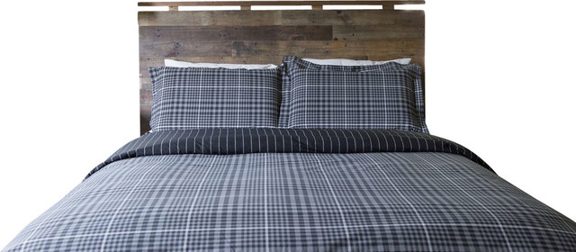 English Plaid Plaid Matte Sateen Duvet Cover Set Farmhouse