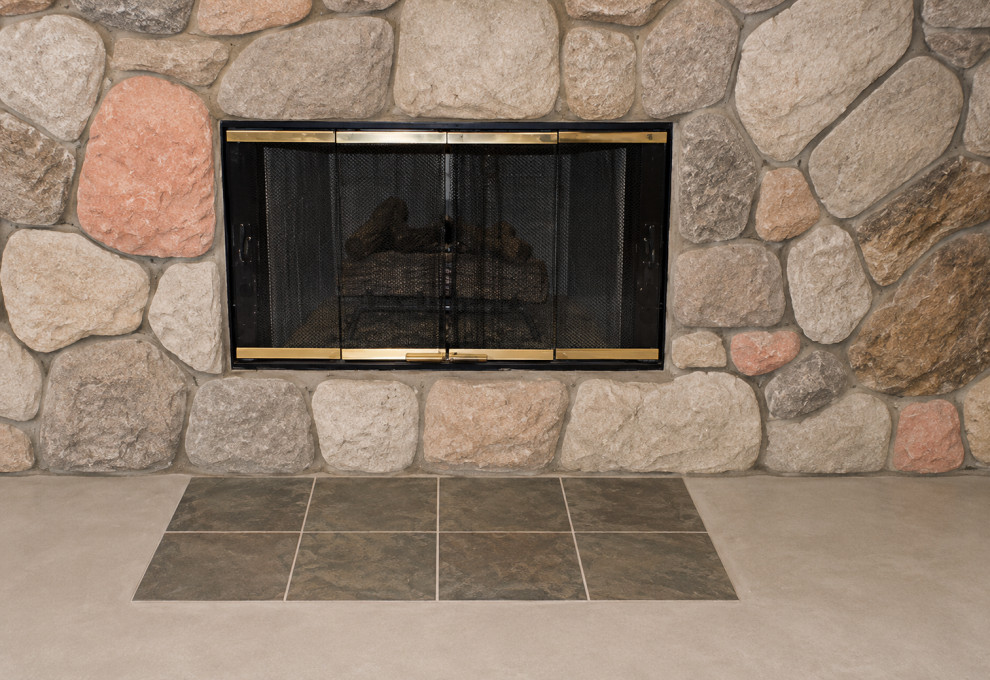 Ann Arbor - Finished Basement, Bar, Bathroom, Stone Fireplace & Custom Dry Sauna
