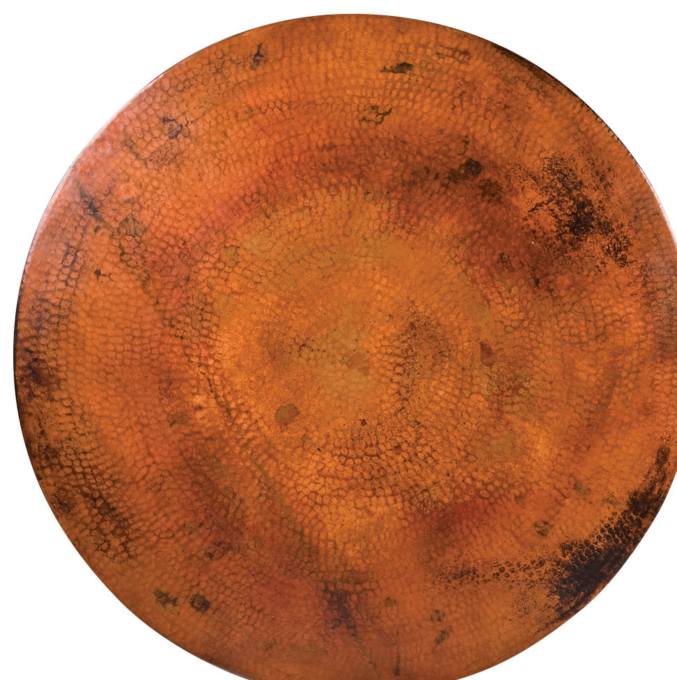 Round Copper Table Tops, 30" to 84", 42"x18" Industrial Table Tops
