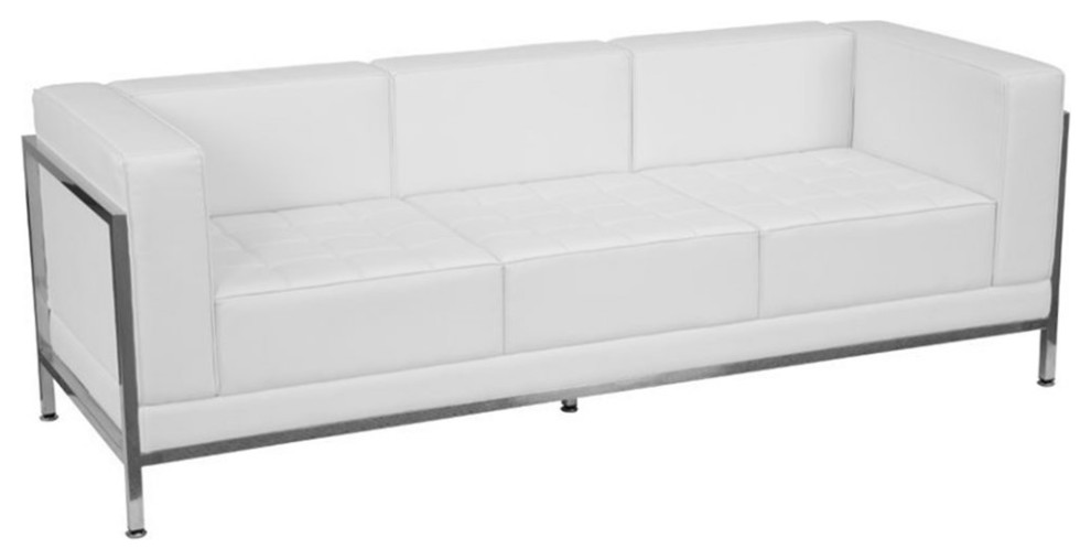Flash Furniture Imagination Leather Reception Sofa in White