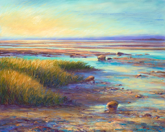 September Chase | Large Sunset Beach Painting