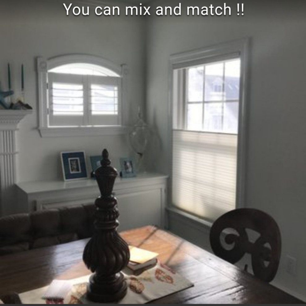 Plantation Shutters with other window treatments