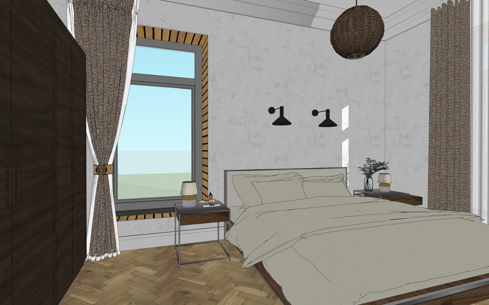 3D визуализация первого этажа дома