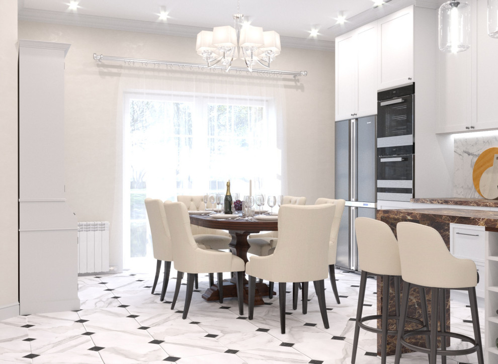 Кухня-гостинная в загородной доме