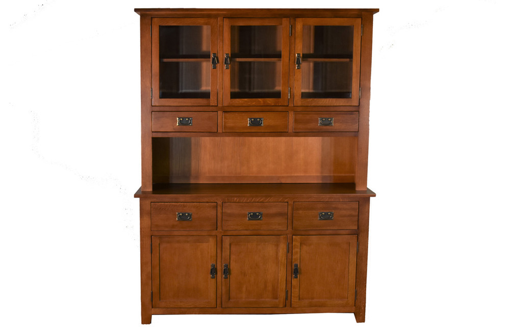 Mission Quarter Sawn Oak China Hutch Transitional China