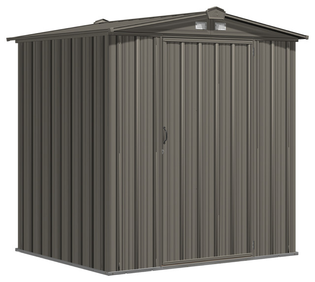 ezee 6x5 feet low gable shed in charcoal - contemporary