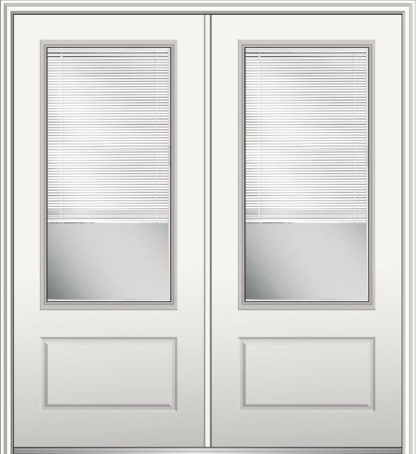 Internal Blinds Fiberglass Double Door 3 4 Lite Contemporary