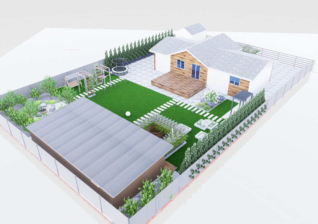 Дизайн участка 6 соток в современном стиле