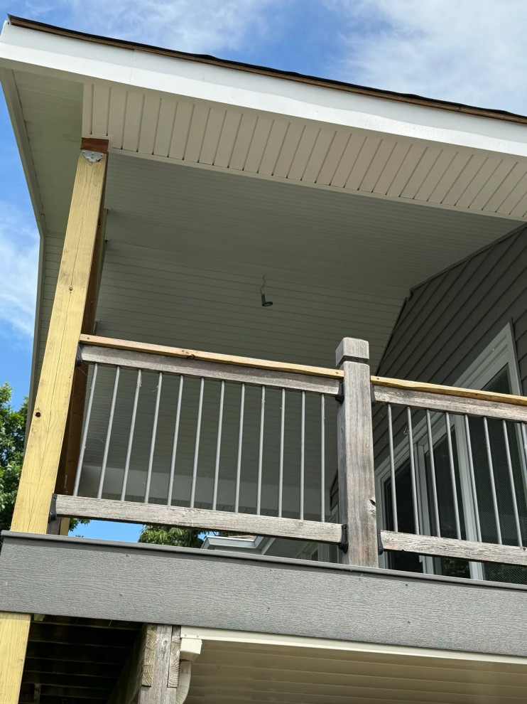 Finished Gable Roof Ceiling & Soffit Over Covered Deck