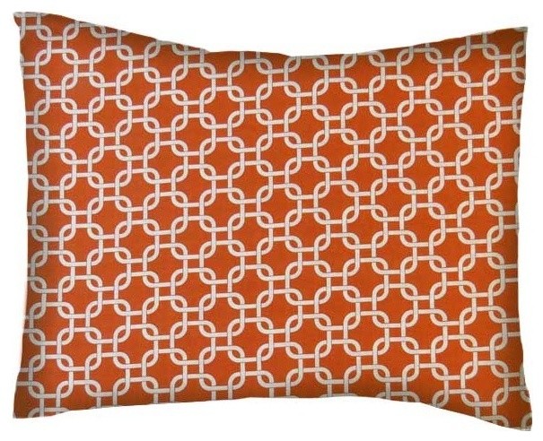 SheetWorld Crib / Toddler Percale Baby Pillow Case - Orange Links - Made in USA