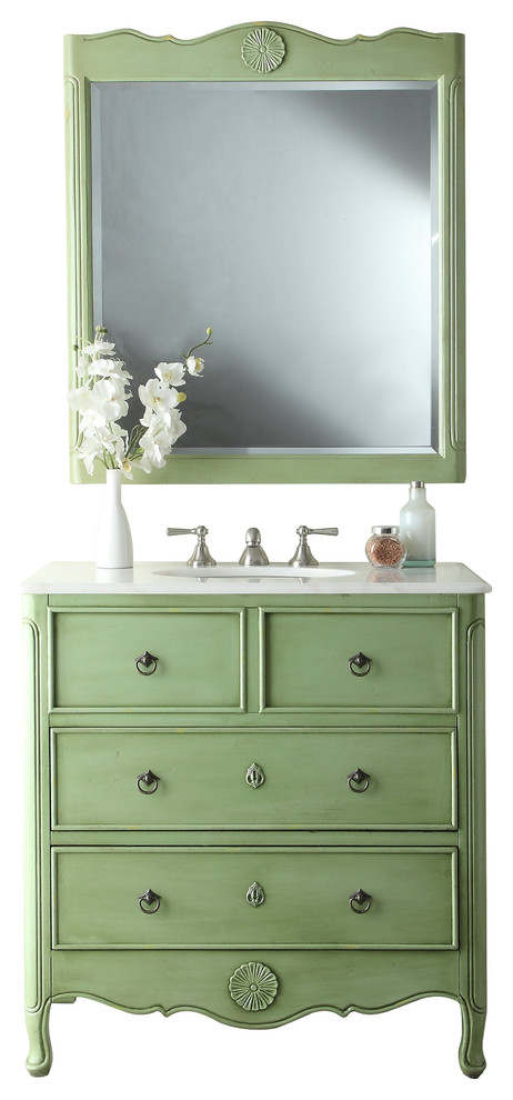 34" Cottage Look Daleville Bathroom Sink Vanity Matching Mirror