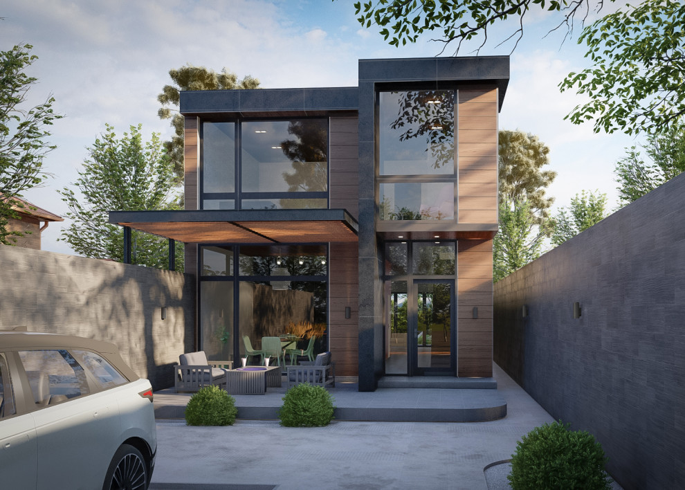 проект частного дома на узком участке