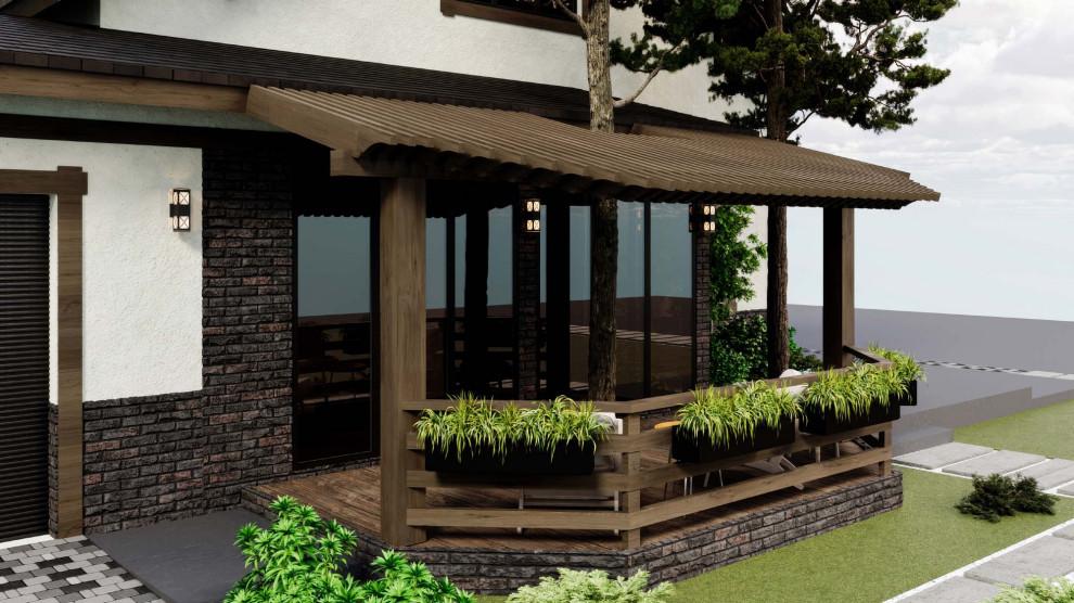 Дизайн- проект  фасада и благоустройства  жилого дома