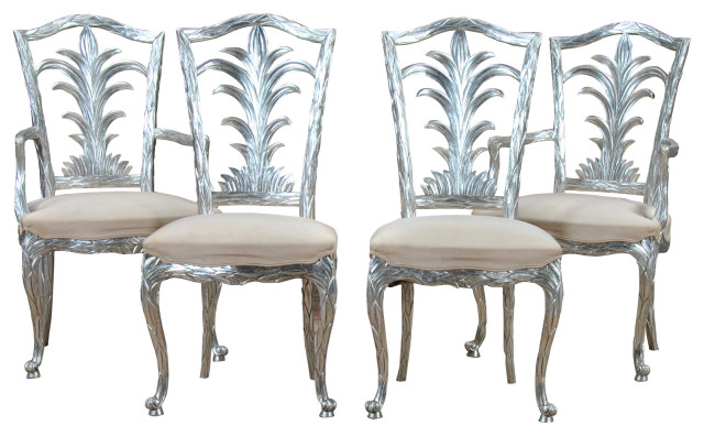 silver dining chairs set of 4