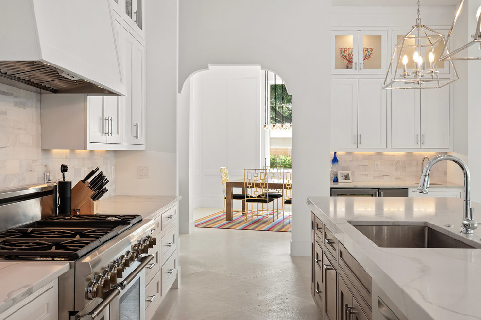 Example of a transitional kitchen design in Orlando