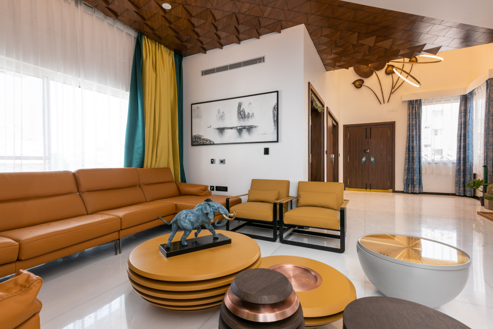 Inspiration for a contemporary living room in Hyderabad.