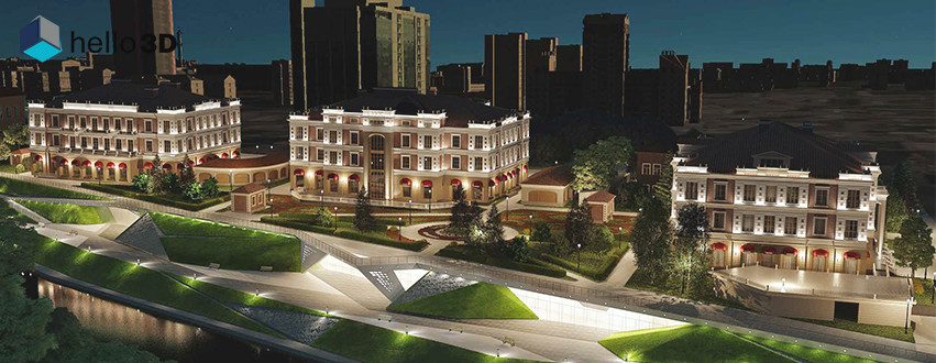 Визуализация  современного жилого комплекса