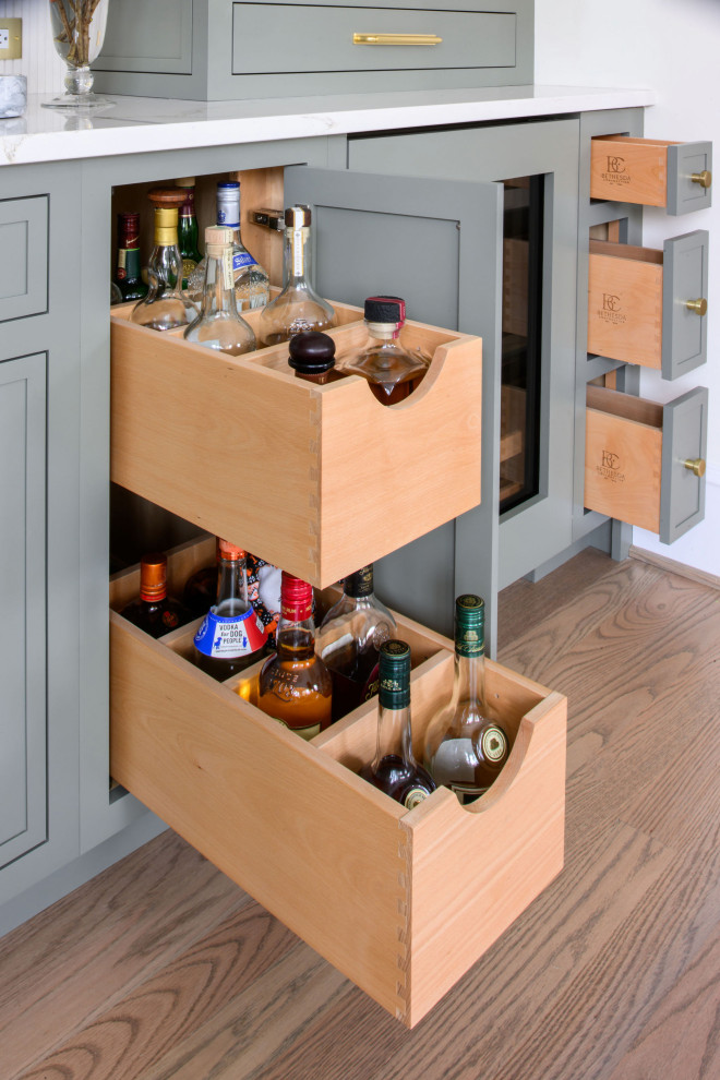 Inspiration for a transitional home bar remodel in DC Metro