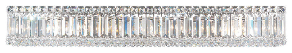 Quantum 9-Light Wall Sconce in Stainless Steel With Clear Spectra Crystal