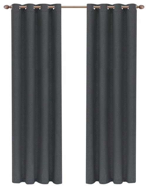 Shimmer Room Darkening Noise Reducing Thermal Blackout Curtain Set - Contemporary - Curtains