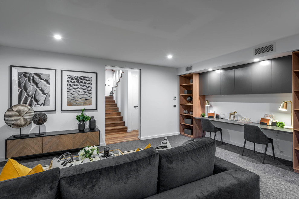 Design ideas for a contemporary home office in Canberra - Queanbeyan.