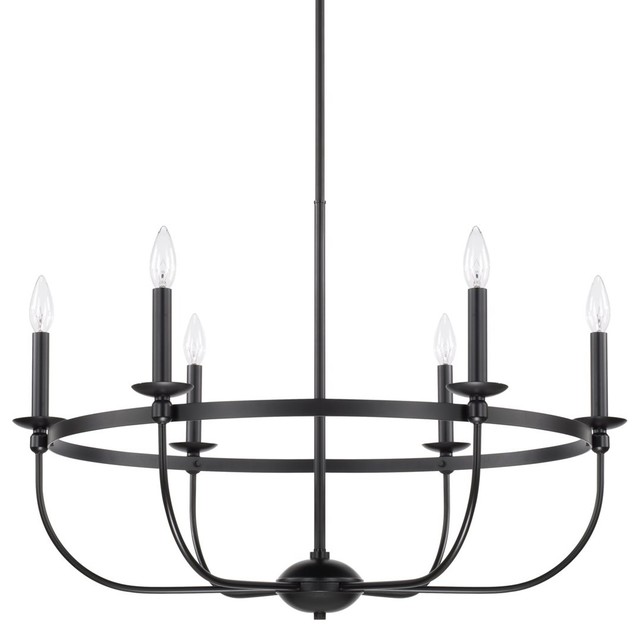 Capital Lighting Rylann 6 Light Chandelier 425161mb Matte Black Lighting Rylann 6 Light Chandelier